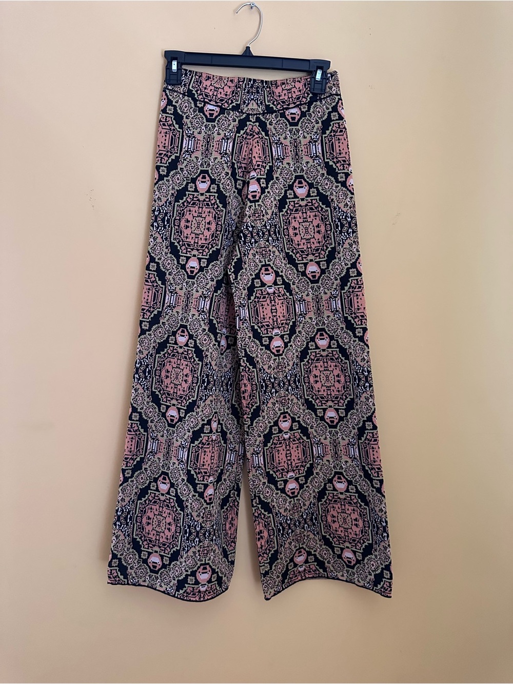 Free People Boho Geometric Print Stretch Wide Leg Pants